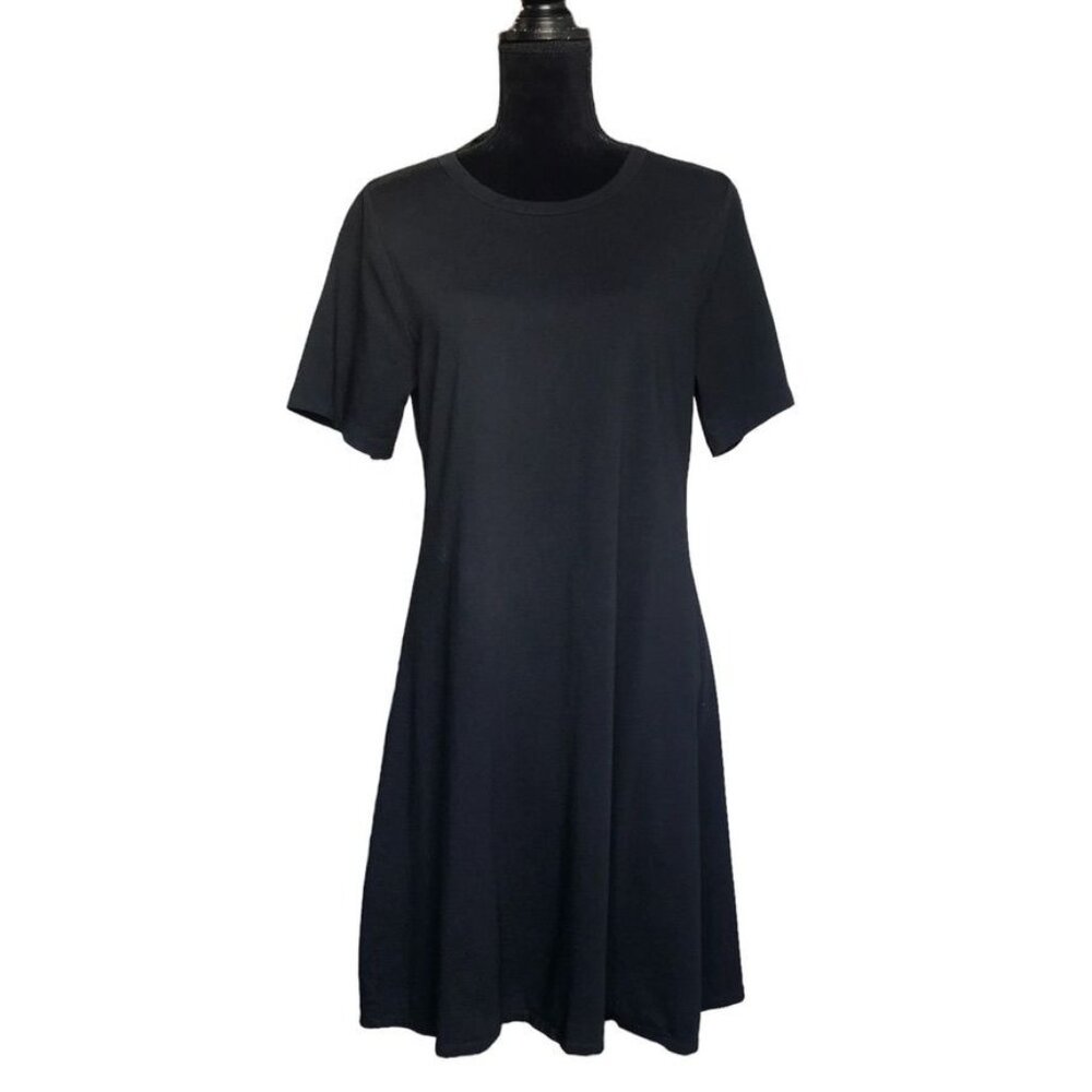 J. Crew Short Sleeve Pullover Knit Dress in Black - Size XL - Picture 2 of 7